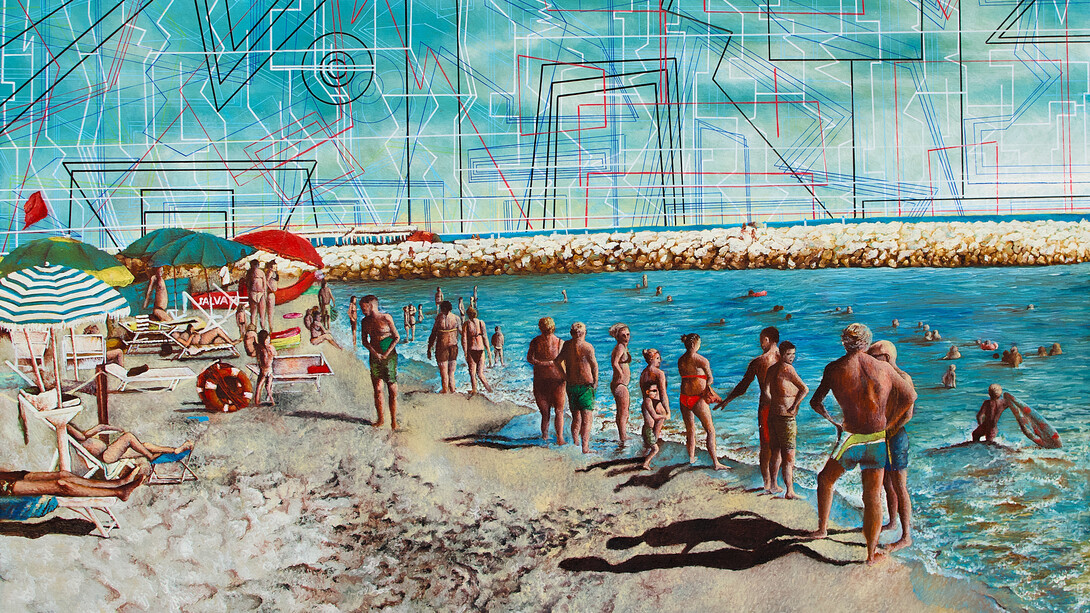 Giacomo Borzoni, Al pascolo balneando, 2021. Courtesy of Sala Associazione di Mutuo Soccorso