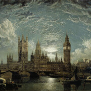 John Anderson, Westminster Bridge, Houses of Parliament and Westminster Abbey seen from the River, 1872, © Museum of London