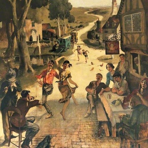 Rex Whistler, "Rustic Scene: Villagers Dancing", 1925, dettaglio
