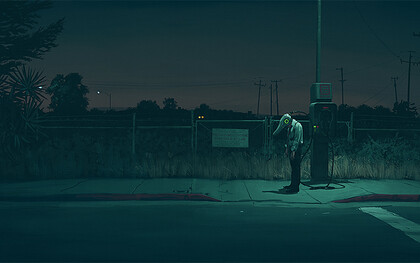 Simon Stålenhag, ilustración de la serie "The Electric State". La relación entre humanos y máquinas redefine los límites del afecto y de la soledad en la era digital
