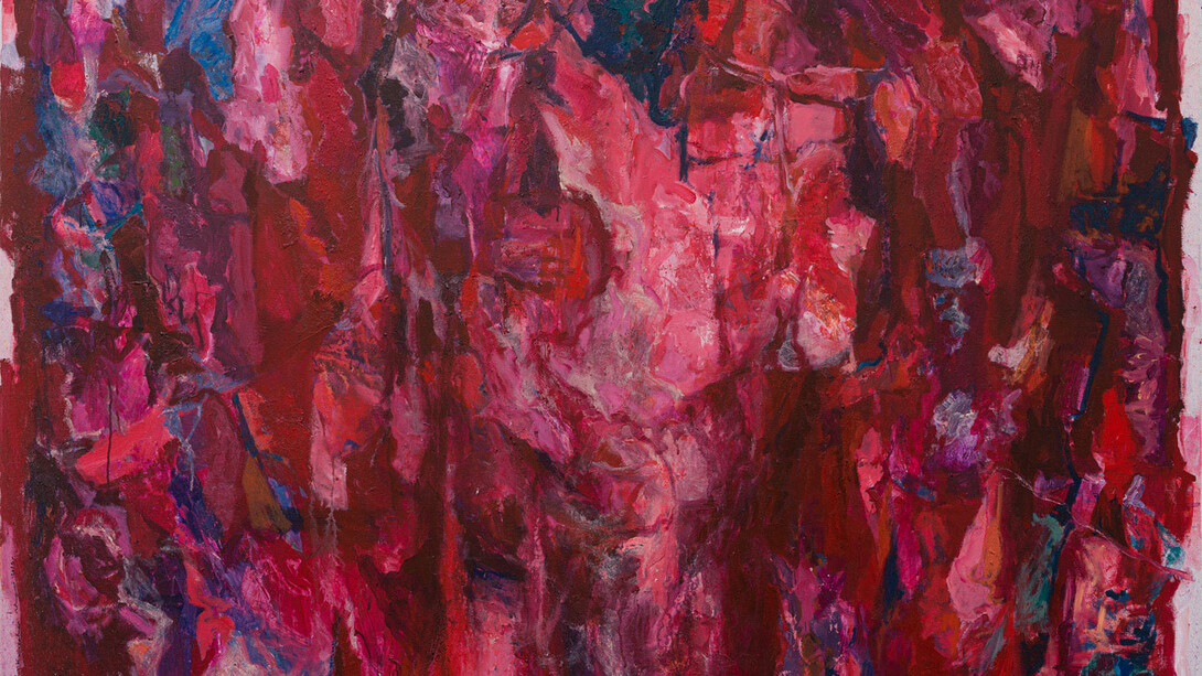 Kais Salman, Red carpet (detail), 2025. Courtesy of Ayyam Gallery