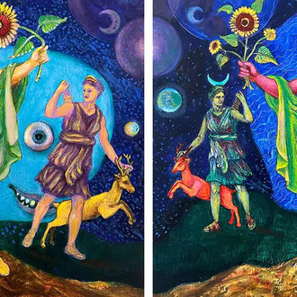 James Mesplé, Sun, moon | Moon, sun (detail), 2026. Courtesy of Jackson Junge Gallery