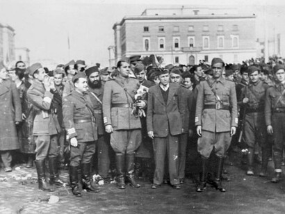 Communist partisans entering Tirana, 28 November 1944