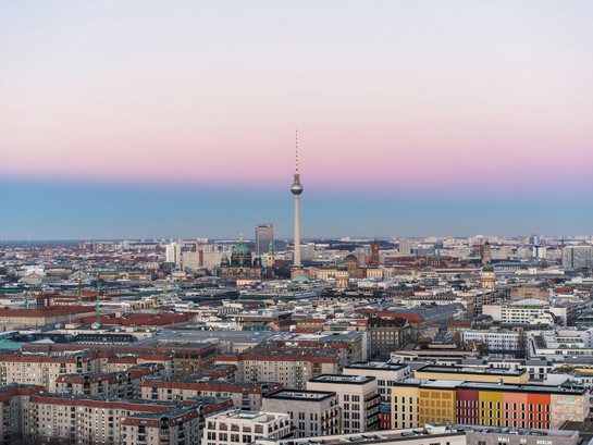 The Panoramapunkt observation deck in Berlin offers stunning panoramic views of the city's skyline, Germany