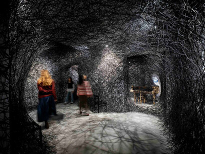 Chiharu Shiota, The soul trembles, veduta della mostra. Per gentile concessione del Museo d'Arte Orientale