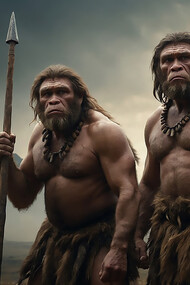 AI-generated representation of Neanderthals