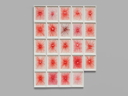 Louise Bourgeois, Gathering wool, exhibition view. Courtesy of Hauser & Wirth