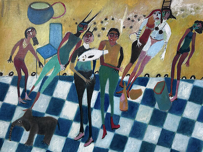 HL Santiago Martínez, Podemos dividir el pescadito en 3 partes, 2023. Courtesy of Conduit Gallery