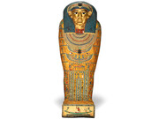 Inner Coffin of Meret-it-es, Egyptian, Late Period to Ptolemaic Period, 30th Dynasty to early Ptolemaic Dynasty, ca. 380-250 B.C.E Wood, pigment, gesso, and gilding, A (top): 6 feet 3 1/2 inches x 33 1/2 inches x 15 inches, B (bottom): 7 feet 3 inches x 32 1/2 inches x 8 1/2 inches. Purchase: William Rockhill Nelson Trust (by exchange), 2007.12.2.A,B.