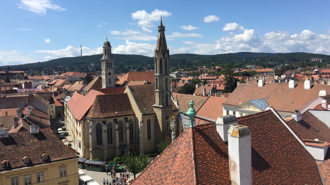 Panorama della città dall’alto della Torre Civica, Sopron, Ungheria. Foto di Flavius Roversi