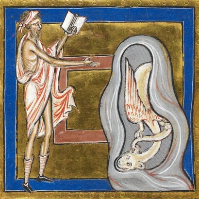 "Incipit liber de naturis bestiarum et earum", Bestiario Royal MS 12 C XIX, 1200-1210. British Library, Londra, UK