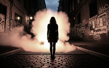 A silhouette suspended between memory and momentum: Aldonza in the space where two worlds meet