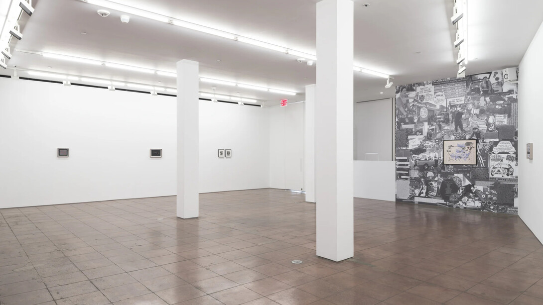 LJ Roberts, The queer mechanix of the lands currently referred to as the U.S. & Canada before & during the 54th year of the stonewall era, exhibition view. Courtesy of Hales Gallery