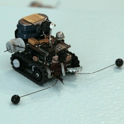 Robot ants on display at the MIT Museum, Cambridge, Massachusetts, USA