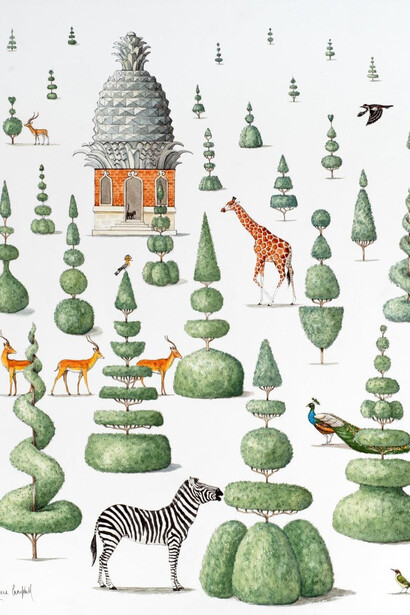 Rebecca Campbell, A bad day for the topiarist, 2025. Courtesy of Jonathan Cooper Gallery