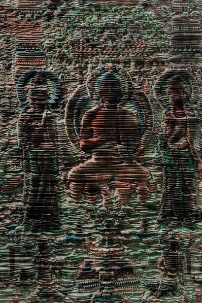 Zhang Xiaodong, ∞ 2 (Infinity 2) Dunhuang archives cave 220 (detail), 2024. Courtesy of Upsilon Gallery