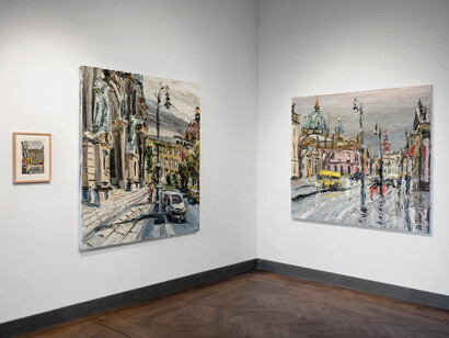Christopher Lehmpfuhl, Neue werke von der museumsinsel, exhibition view. Courtesy of König Telegraphenamt