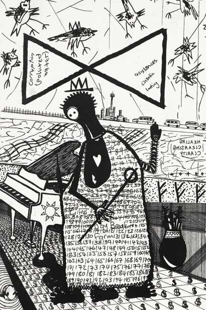 Ngobeni, Healing notes (detail), 2025. Courtesy of David Krut Arts