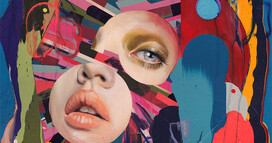 Erik Jones Sea-Fingers, 16x16 inch, 41x41cm. Watercolor, colored pencil, water-soluble wax pastel, acrylic on Rives bfk paper mounted to panel