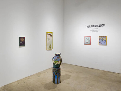 Various artists, Old flames in the bowers, exhibition view. Courtesy of Track 16 Gallery
