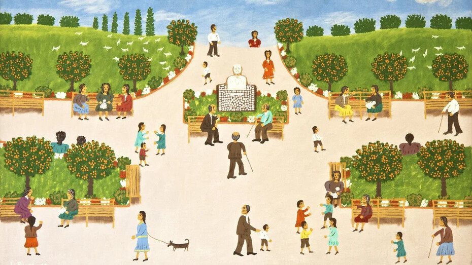 Giorgos Rigas, At the park (detail), 1989. Courtesy of C. Grimaldis Gallery 