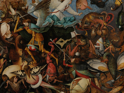 Pieter Brueghel el Viejo, La caída de los ángeles rebeldes (1562, detalle), Museos Reales de Bellas Artes de Bélgica, Bruselas