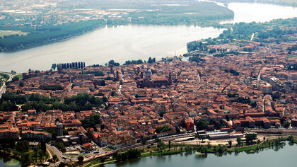 Veduta aerea di Mantova, Italia