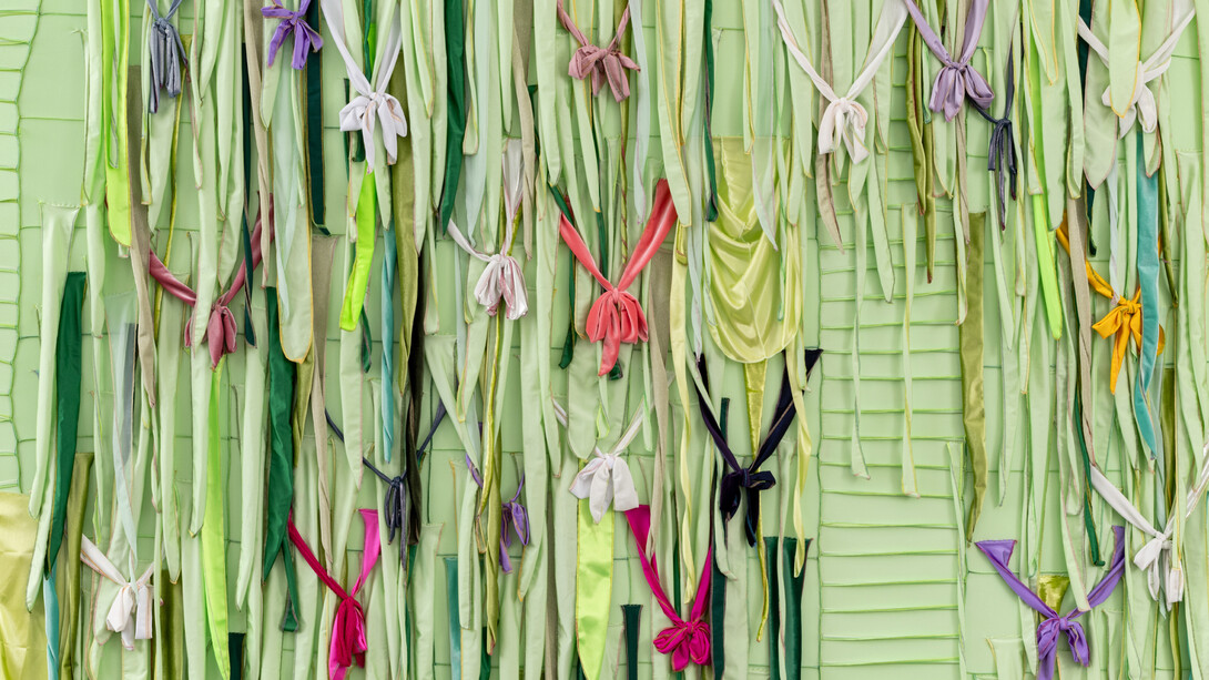 Anthony Akinbola, Ghillie suit (detail), 2025. Courtesy of Sean Kelly Gallery