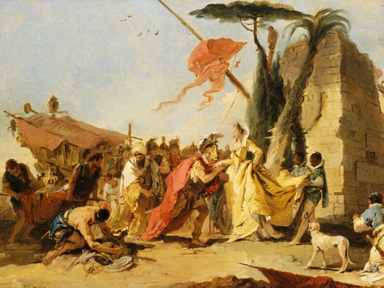 Giovanni Battista Tiepolo (1696-1770). «El encuentro de Antonio y Cleopatra» 1745-1747, óleo sobre lienzo. 
Museo Metropolitano de Arte, Nueva York, EE.UU. 
