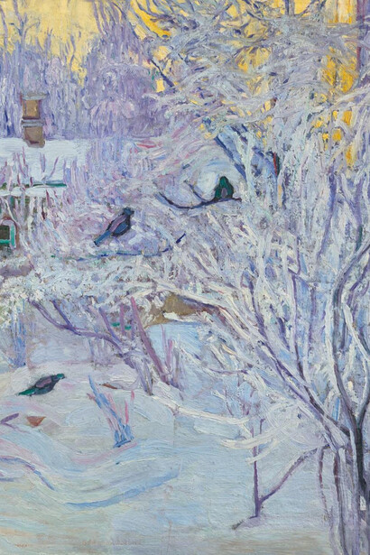 O.V. Rozanova, Winter. Robins on the tree (detail), 1907-1908. Courtesy of New Tretyakov Gallery 
