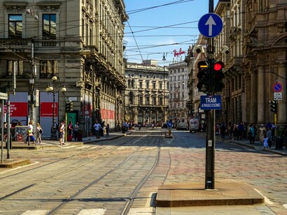 Piazza Mercanti, Milano, Italia