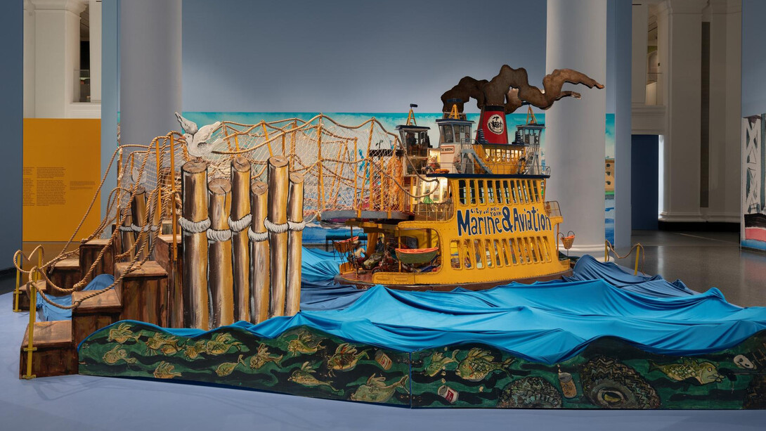 Red Grooms and Mimi Gross, Excerpts from Ruckus Manhattan, exhibition view. Courtesy of Brooklyn Museum