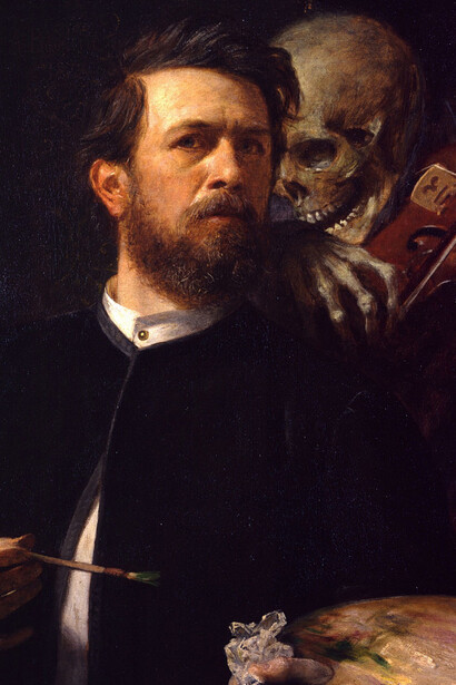 Arnold Böcklin: Self-portrait with death as a fiddler, 1872. Mit freundlicher genehmigung des Albertina Museums