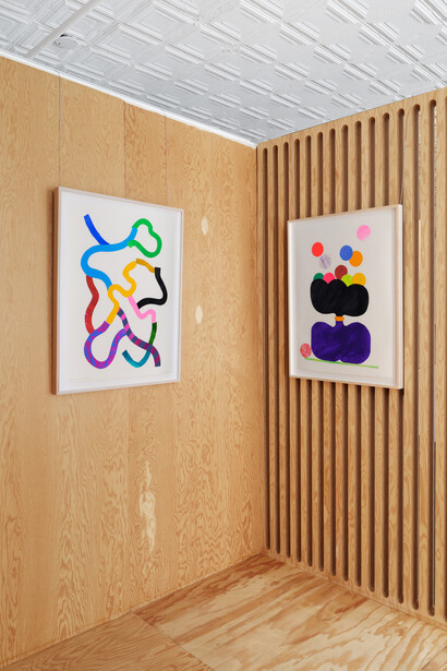 Chiaozza, New collage works, exhibition view. Courtesy of Uprise Art 
