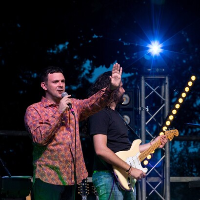 Andrea Casale in un evento live, foto di @superbalduz