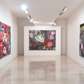 Outside our window: the recent paintings of Ross Bleckner, 2018-2025, exhibition view. Courtesy of Galleria Mazzoli