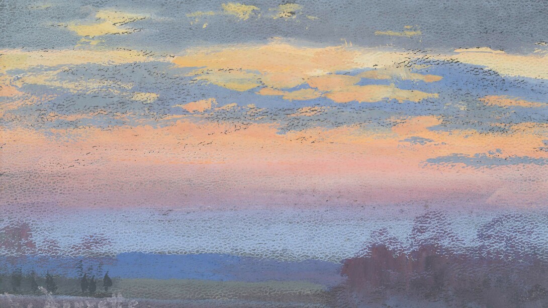 Louis Douzette, Abendhimmel über einer landschaft. Courtesy of Gemäldegalerie
