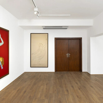 Manjit Bawa, The storyteller, exhibition view. Courtesy of Vadehra Art Gallery