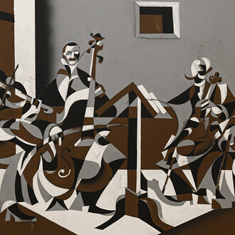 Ryan Bock, Gustav Bock and the String quartet, 2024. Courtesy of Ki Smith Gallery