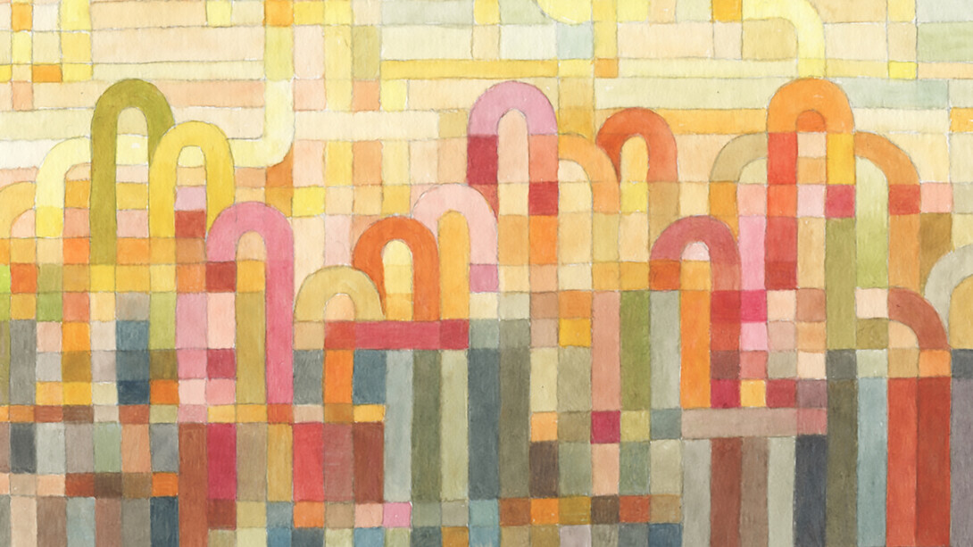 Pavilion for Max Ernst’s Dreams, watercolour, 16 x 12 cm, Mark Weighton 2025
