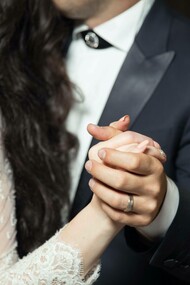 The bride and groom's first dance and dialoguing to the language of love