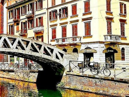 Ponte “Alda Merini” sul Naviglio Grande a Milano, Italia