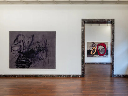 Austyn Weiner, Something borrowed, something plum, exhibition view. Courtesy of Galleria Massimo De Carlo 