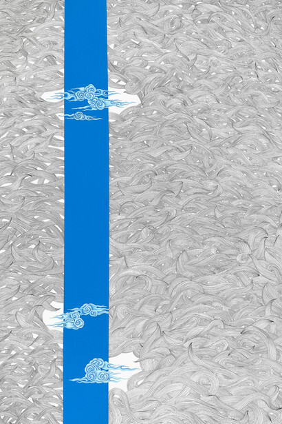 Sameh Khalatbari, Veins of sorrow no. 1 (detail), 2025. Courtesy of Modernism Inc.