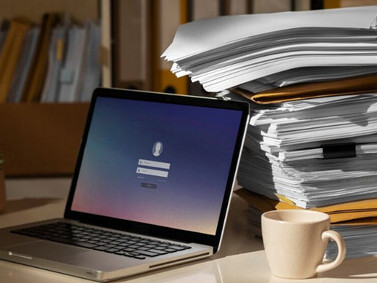 Stack of bureaucratic documents and paperwork