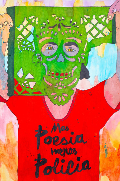 Karla Diaz, Más poesía, menos policía (More poetry, less police) (detail), 2023. Courtesy of Luis De Jesus Gallery 