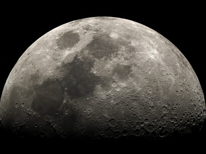 The moon in its first quarter, photo taken in Tõrva, Estonia, April 2024