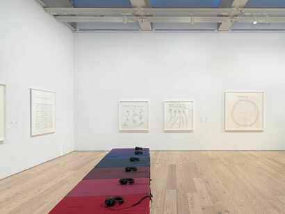 Christine Sun Kim, All day all night, exhibition view. Courtesy of Whitney Museum of American Art
