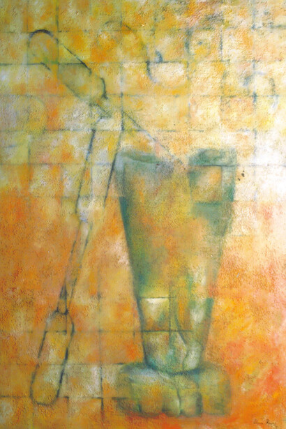 Vilma Rojas, Dos brazos para pilar, 2003. Óleo sobre lienzo, 105 × 155 cm. Colección Alianza Francesa