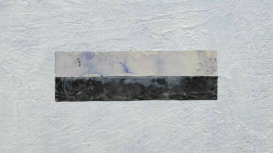 Alfredo Rapetti Mogol, Tra la terra e il cielo 2012 Cemento, acrilico, piombo, inchiostro e tela su tavola 57x57 cm.